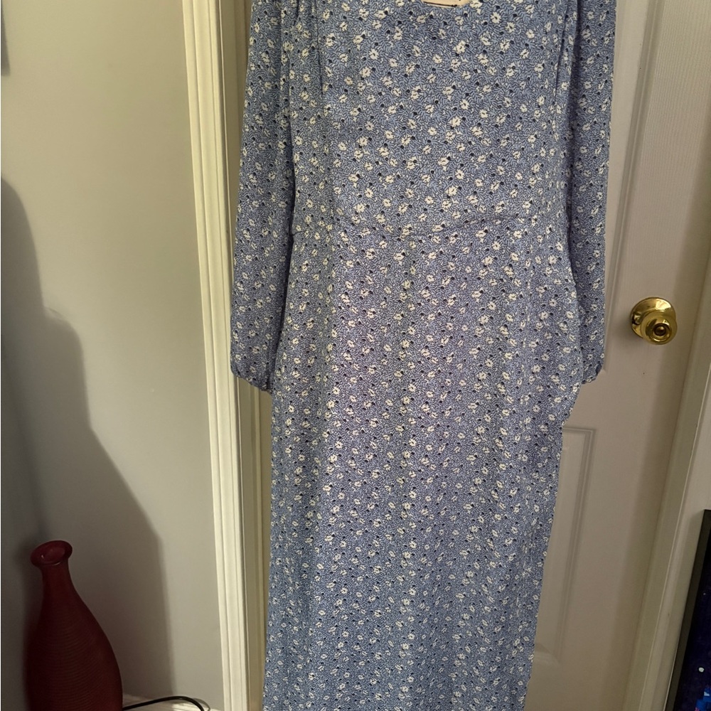 Abercrombie and Finch Floral Blue Long Sleeve Dress